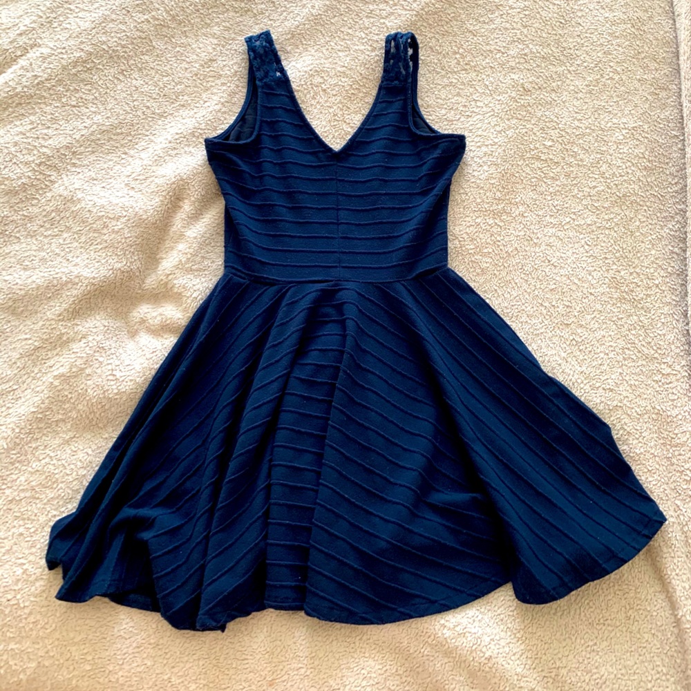 Blue dress with open back detail